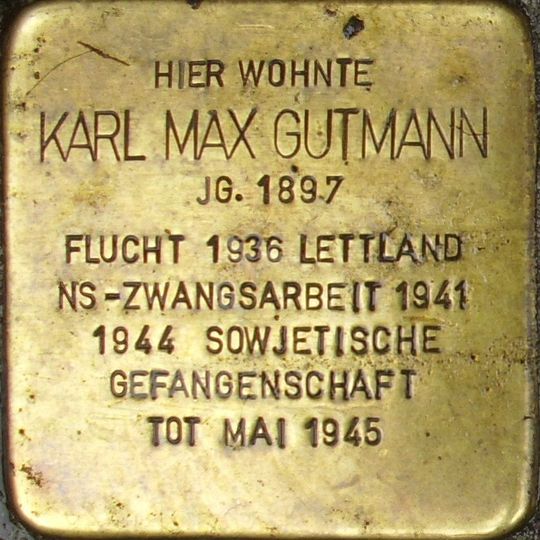 Stolperstein für Karl Max Gutmann