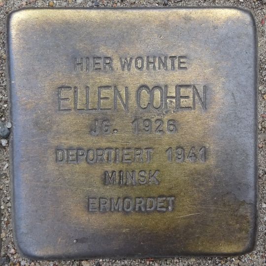Stolperstein dedicated to Ellen Cohen