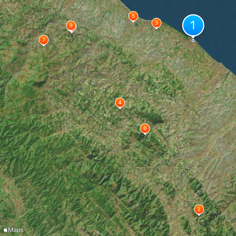 Pesaro e Urbino Mapa