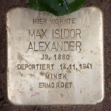 Stolperstein dedicated to Max Isidor Alexander