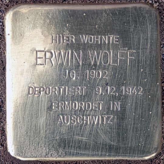 Stolperstein dedicated to Erwin Wolff