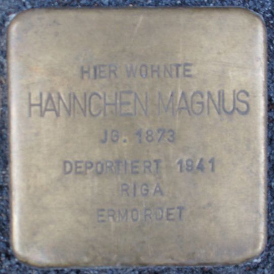 Stolperstein en memoria de Hannchen Magnus