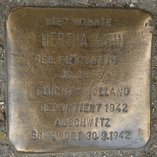 Stolperstein dedicated to Hertha Kahn