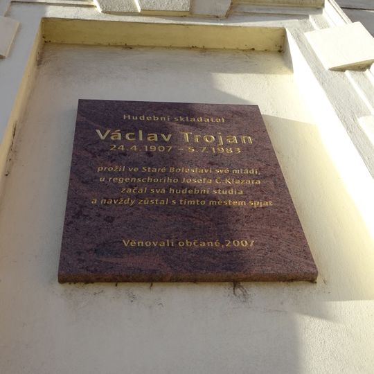 Pamětní deska Václava Trojana ve Staré Boleslavi