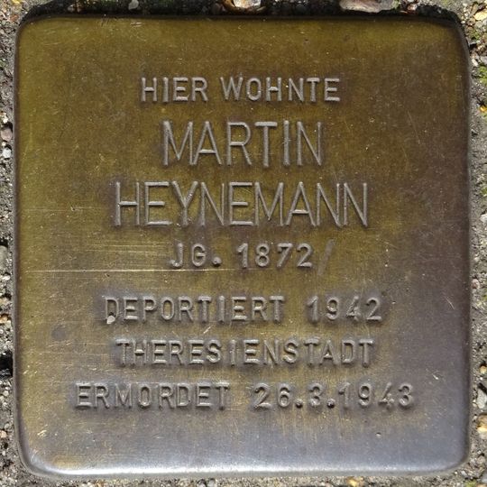 Stolperstein à la mémoire de Martin Heynemann