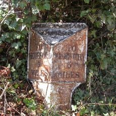Milepost, Bullingham, by LH entrance to Fairbrook House