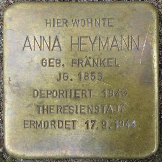 Stolperstein dedicated to Anna Heymann