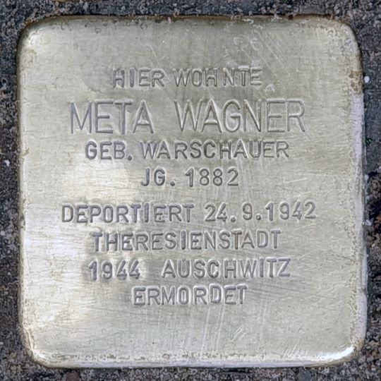 Stolperstein en memoria de Meta Wagner