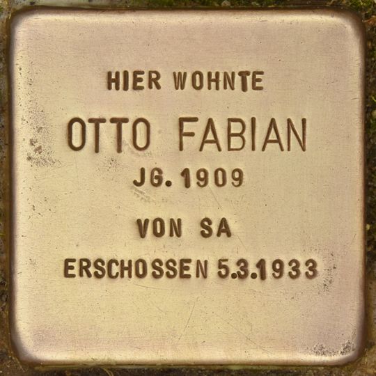Stolperstein dedicated to Otto Fabian