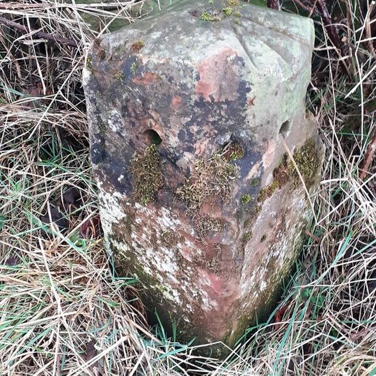 Milestone, opp. White house "Boggle Hall", S of Plumpton