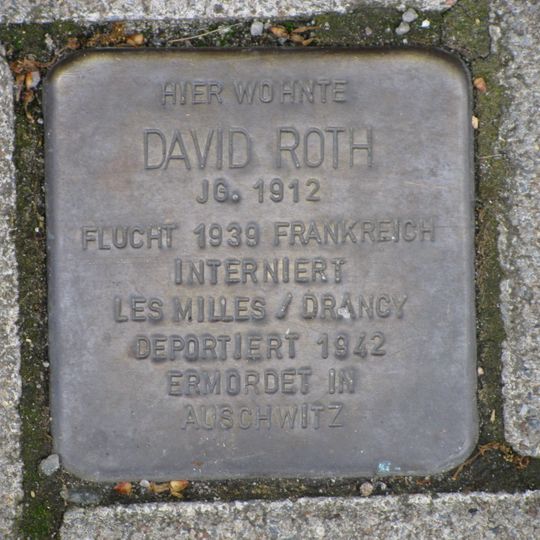 Stolperstein en memoria de David Roth