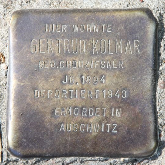 Stolperstein dedicated to Gertrud Kolmar
