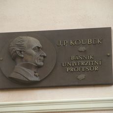 Pamětní deska Jana Pravoslova Koubka na domě třída J. P. Koubka č. 240 v Blatné