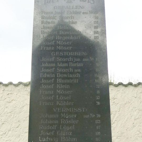 Pomník padlým v 1. světové válce na hřbitově v Merbolticích