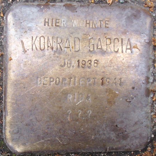 Stolperstein dedicated to Konrad Garcia