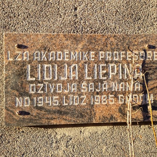 Commemorative plaque to Lidija Liepina