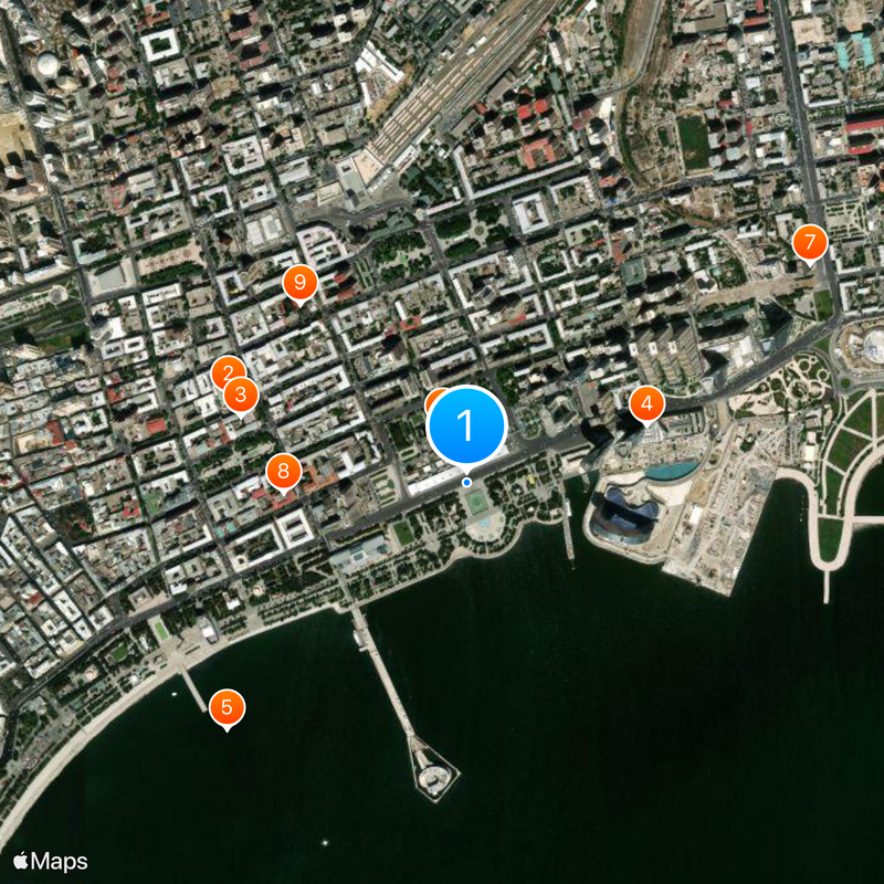 Circuit urbain de Bakou Carte