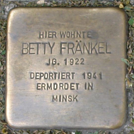 Stolperstein en memoria de Betty Fränkel