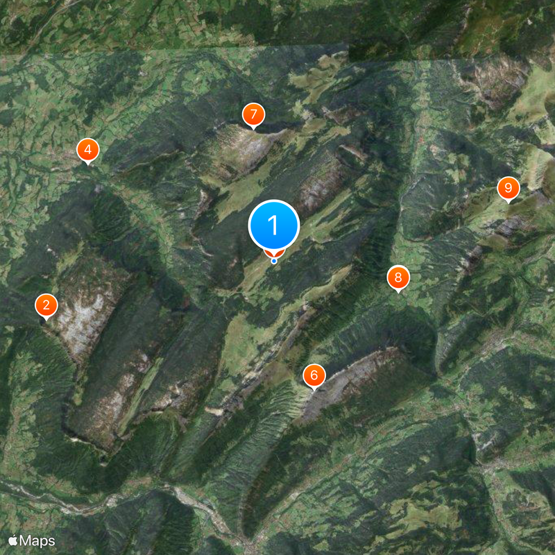 Glières Plateau Mapa
