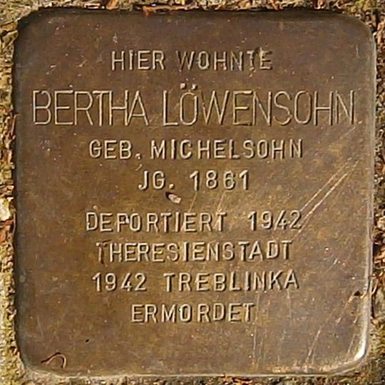 Stolperstein dedicated to Bertha Löwensohn