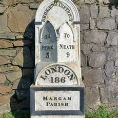 Milepost near Margam Park Entrance