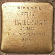 Stolperstein dedicated to Felix Halberstadt