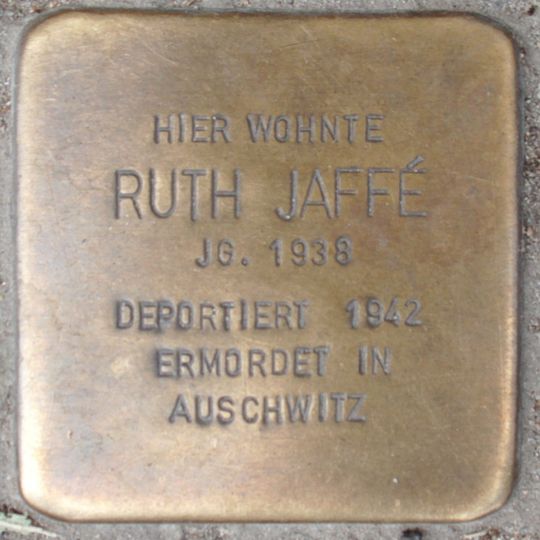 Stolperstein dedicated to Ruth Jaffé