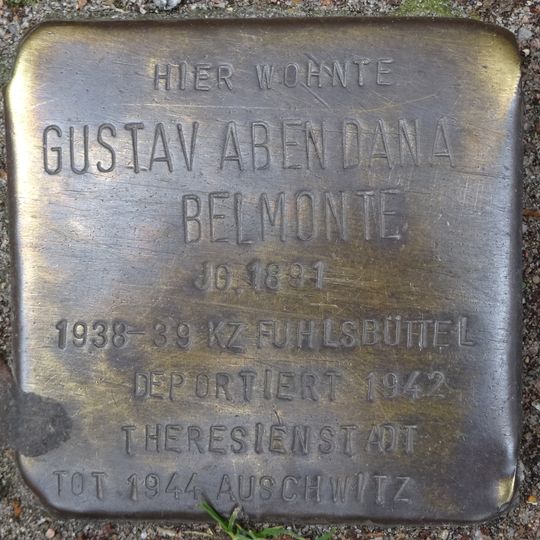 Stolperstein en memoria de Gustav Abendana Belmonte