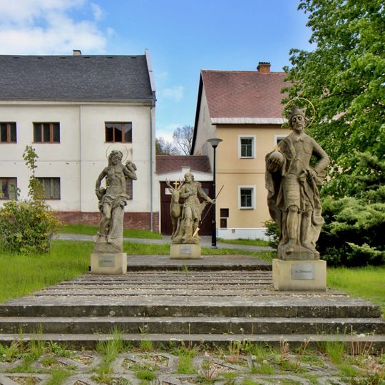 Socha svatého Zikmunda na náměstí 5. května v Stráži pod Ralskem