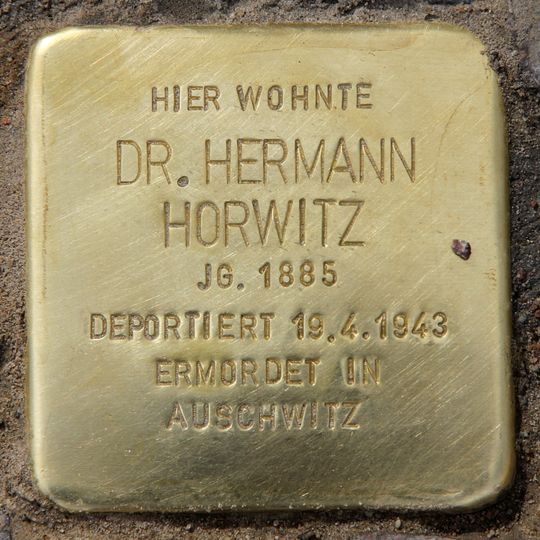 Stolperstein dedicated to Dr. Hermann Horwitz