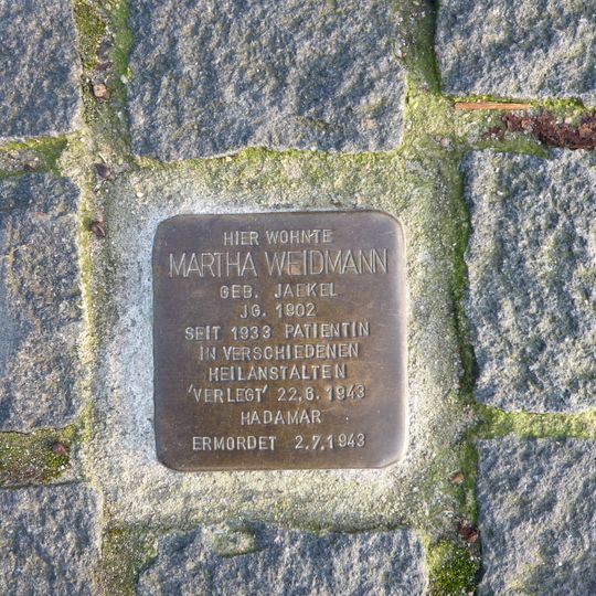 Stolperstein dedicated to Martha Weidmann