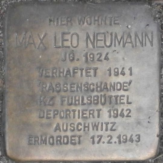 Stolperstein em memória de Max Leo Neumann