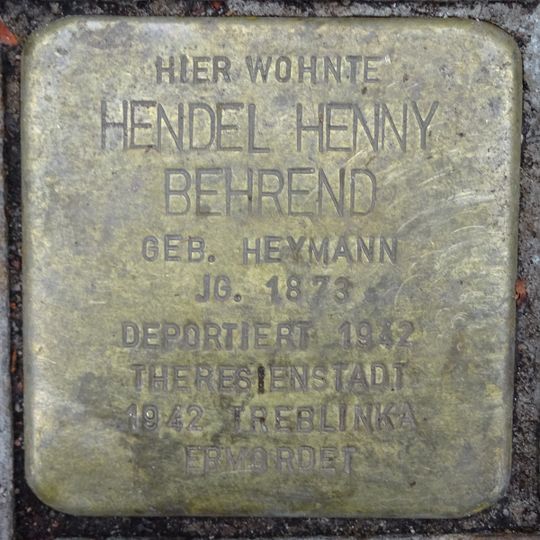 Stolperstein dedicated to Hendel Henny Behrend