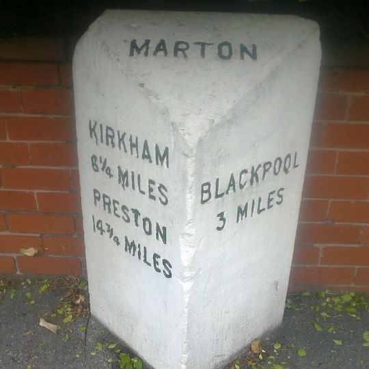 Milestone, Preston New Road, by No. 209