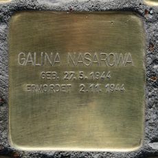Stolperstein dedicated to Galina Nasarowa