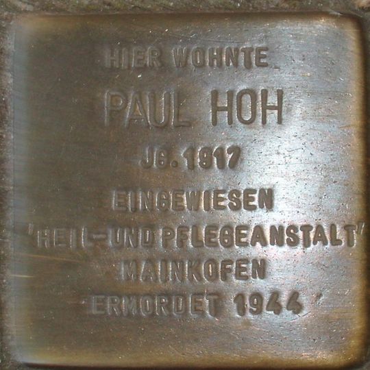 Stolperstein em memória de Paul Hoh