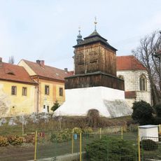 Bell tower in front of the church of John the Baptist