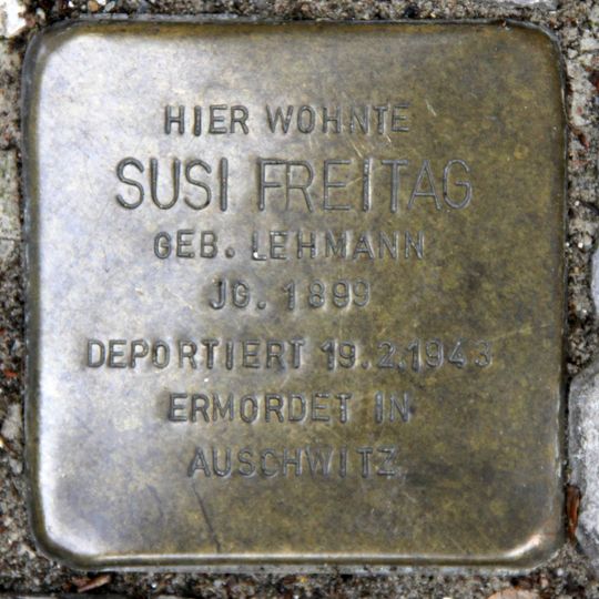 Stolperstein dedicated to Susi Freitag