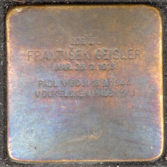 Stolperstein dedicated to František Geisler