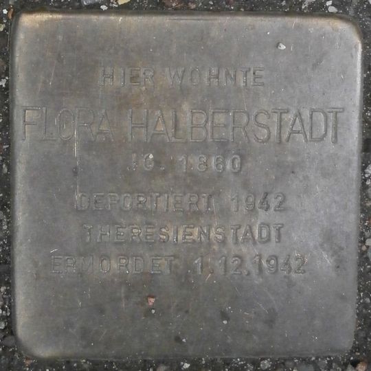 Stolperstein dedicated to Flora Halberstadt