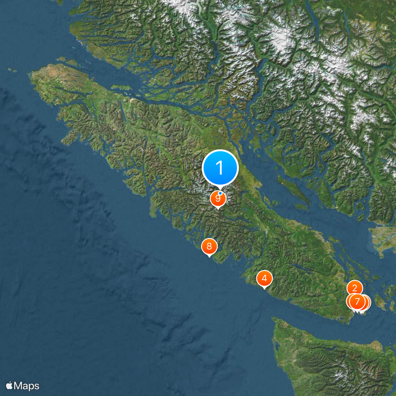 Isola di Vancouver Mappa