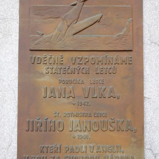 Jan Vlk and Jiří Janoušek memorial plaque