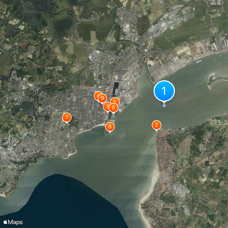 Saint-Nazaire-Brücke Karte