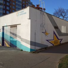 Mural on heat exchanger station Na Jarově