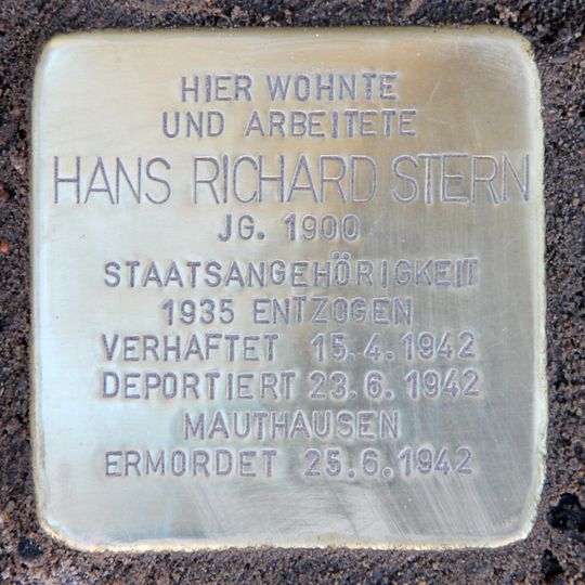 Stolperstein en memoria de Hans Richard Stern