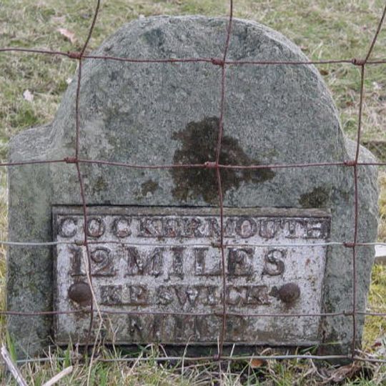Milestone, High Hill, Great Crosthwaite, nr pedestrian bridge