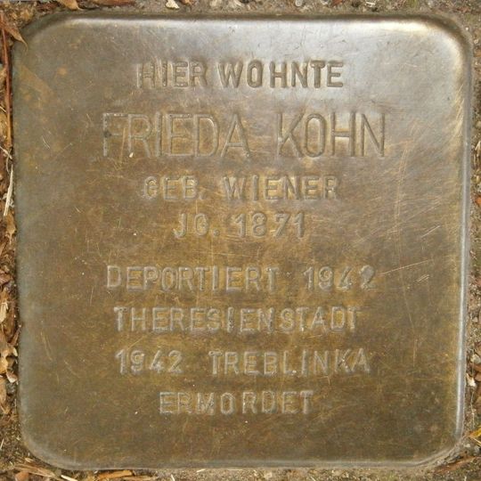 Stolperstein dedicated to Frieda Kohn
