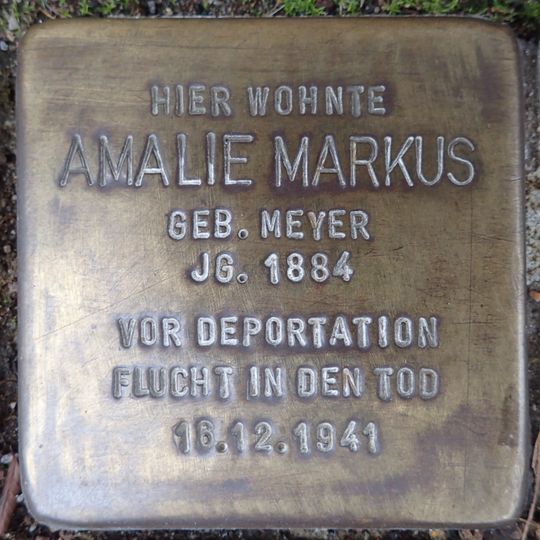 Stolperstein en memoria de Amalie Markus