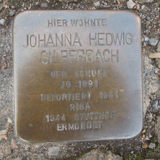 Stolperstein en memoria de Johanna Hedwig Silberbach