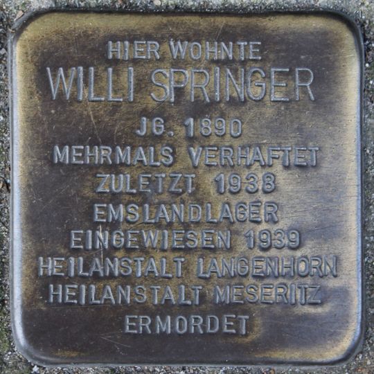 Stolperstein em memória de Willi Springer